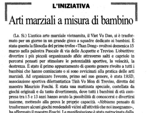 Il Gazzettino di Treviso “Arti marziali a misura di bambino”