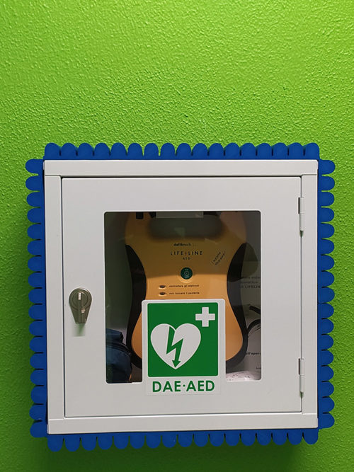 Protezione paracolpi cassetta defibrillatore