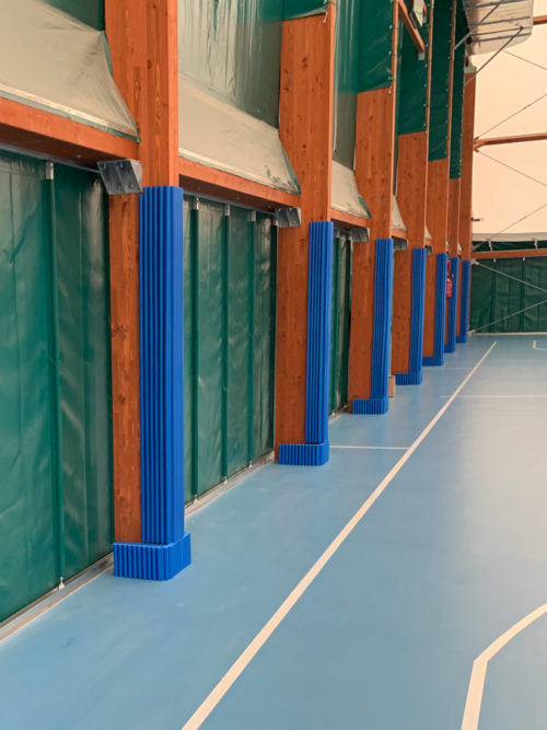 Protezioni antitrauma colonne per impianti sportivi e palestre