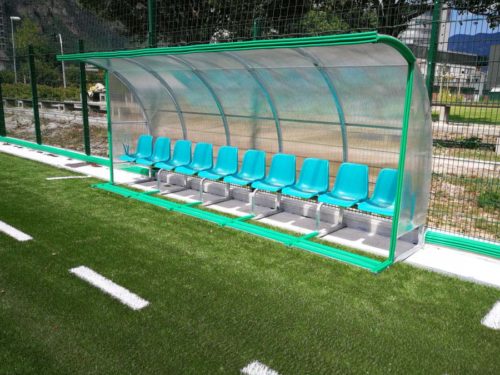 protezioni panchine atleti, Messa in sicurezza campo da calcio, panchine