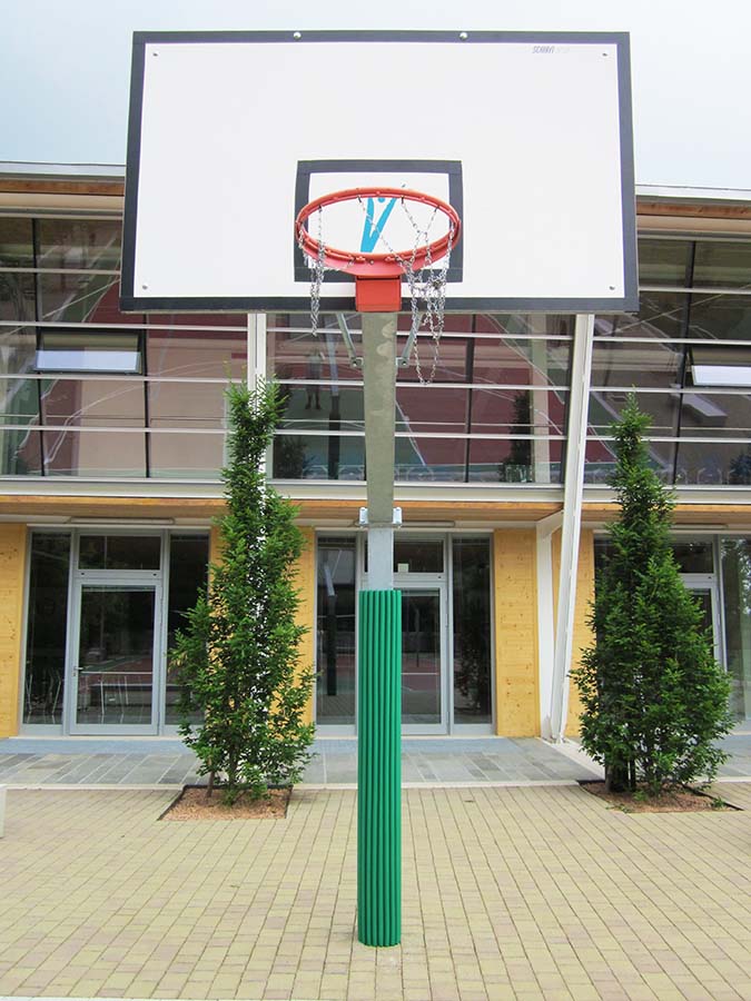 Basketball hoop anti-trauma protections