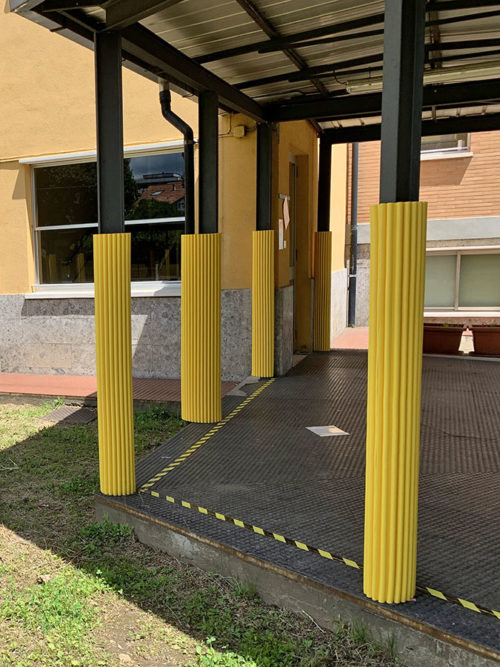 Rivestimento antiurto pali, putrelle, travi con Onda e Maxionda