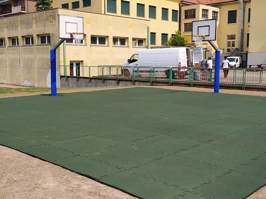 Pavimentazioni campi basket, granulo di gomma