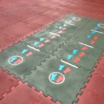 floor game, children obstacle jumping, outdoor floor game